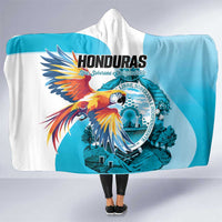 Honduras 1821 Hooded Blanket Scarlet Macaw Sky Blue Color - Wonder Print Shop