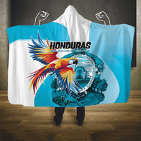 Honduras 1821 Hooded Blanket Scarlet Macaw Sky Blue Color - Wonder Print Shop