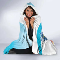 Honduras 1821 Hooded Blanket Scarlet Macaw Sky Blue Color - Wonder Print Shop