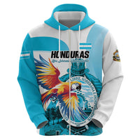 Personalized Honduras 1821 Hoodie Scarlet Macaw Sky Blue Color - Wonder Print Shop