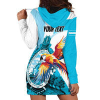 Personalized Honduras 1821 Hoodie Dress Scarlet Macaw Sky Blue Color - Wonder Print Shop