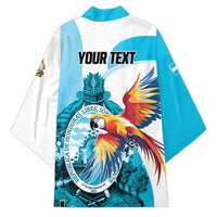 Personalized Honduras 1821 Kimono Scarlet Macaw Sky Blue Color - Wonder Print Shop