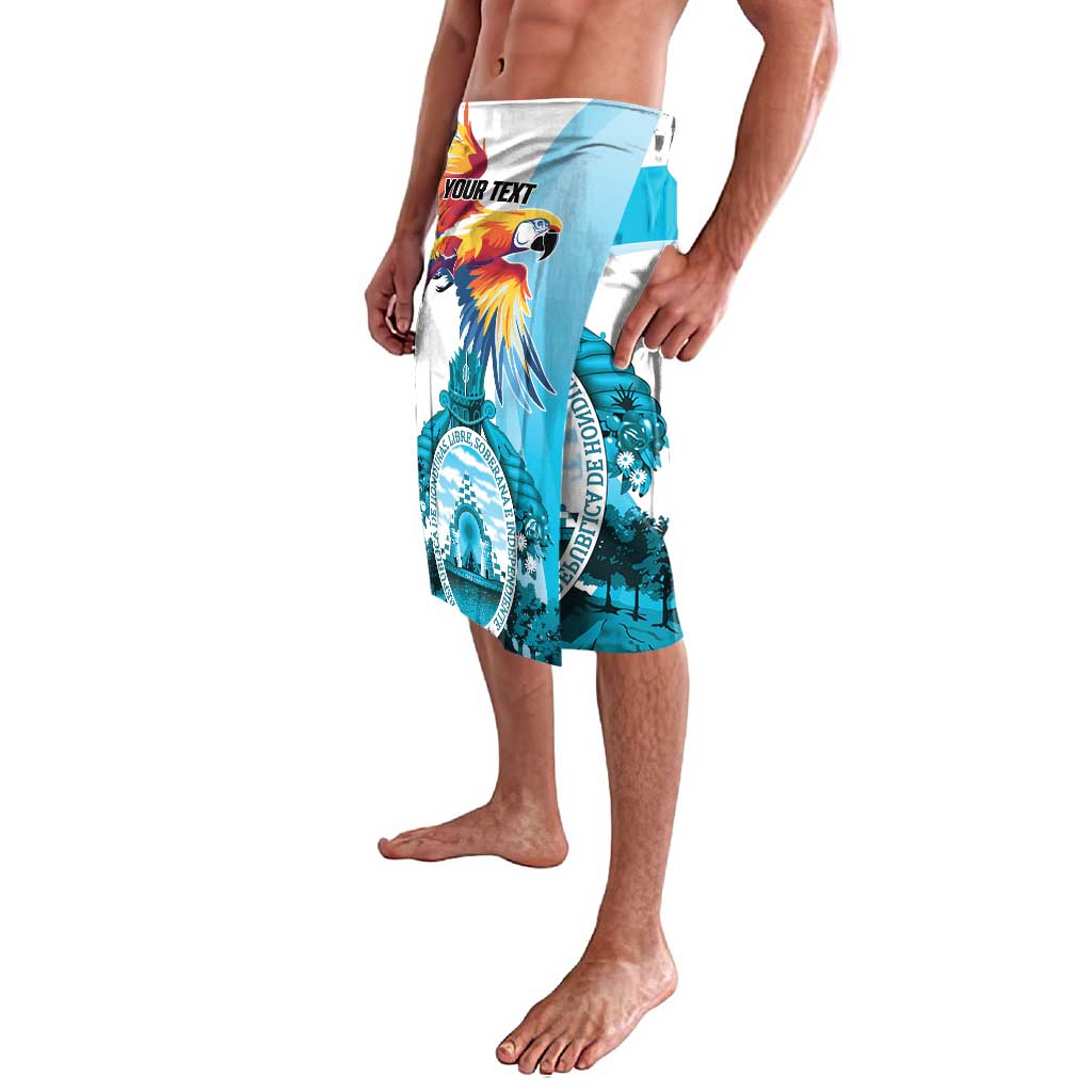 Personalized Honduras 1821 Lavalava Scarlet Macaw Sky Blue Color - Wonder Print Shop