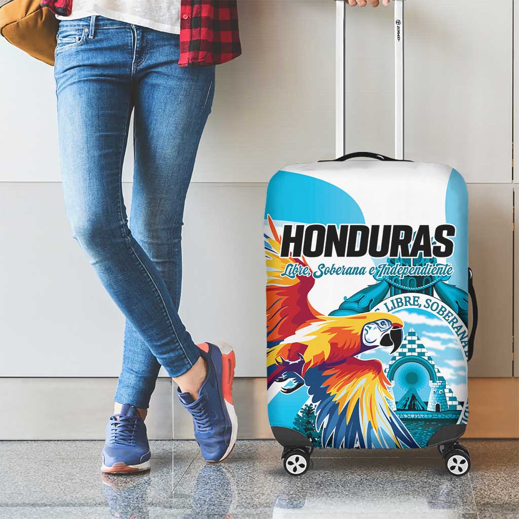 Honduras 1821 Luggage Cover Scarlet Macaw Sky Blue Color - Wonder Print Shop