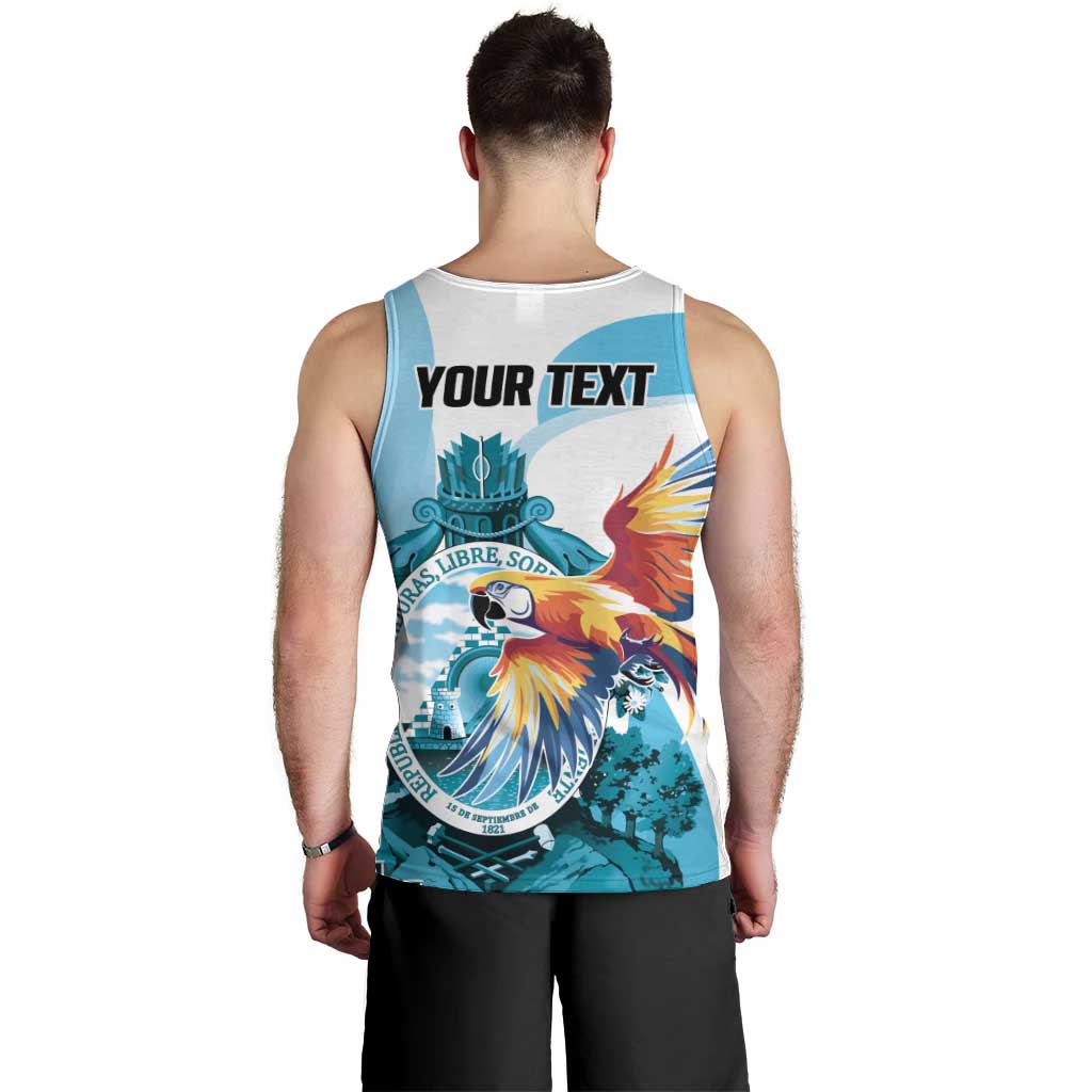 Personalized Honduras 1821 Men Tank Top Scarlet Macaw Sky Blue Color - Wonder Print Shop
