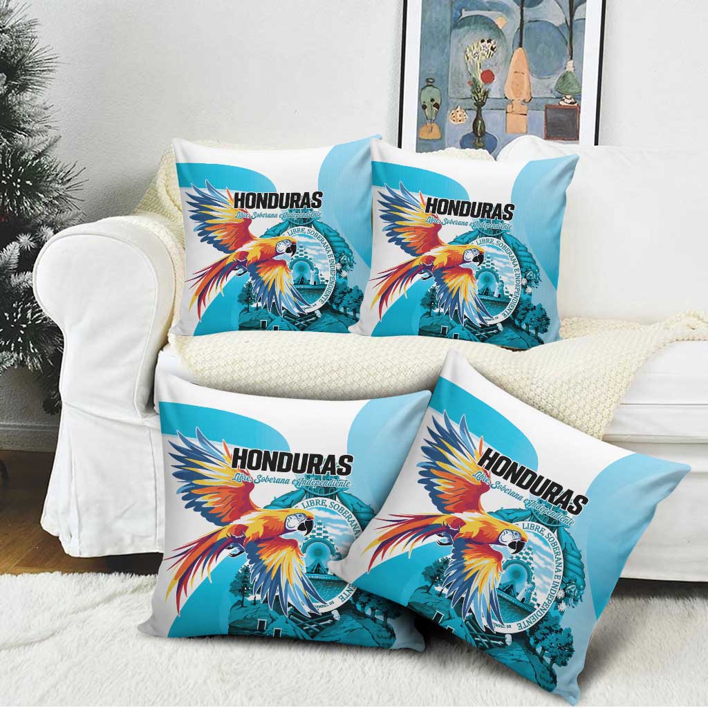 Honduras 1821 Pillow Cover Scarlet Macaw Sky Blue Color - Wonder Print Shop