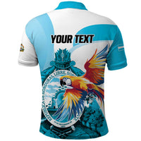 Personalized Honduras 1821 Polo Shirt Scarlet Macaw Sky Blue Color - Wonder Print Shop