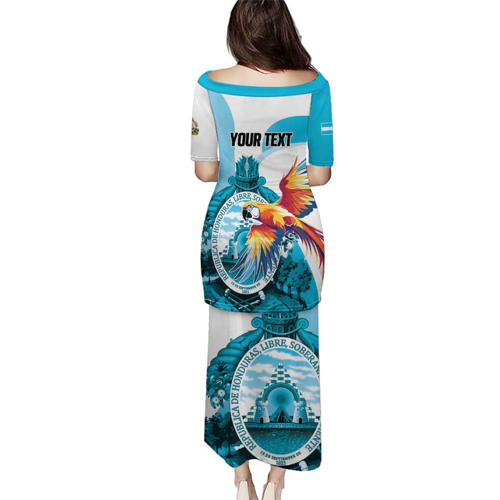 Personalized Honduras 1821 Puletasi Scarlet Macaw Sky Blue Color - Wonder Print Shop