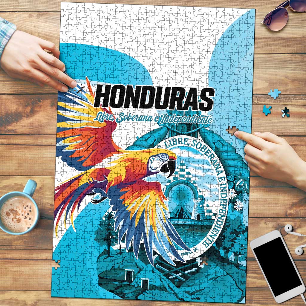 Honduras 1821 Puzzle Scarlet Macaw Sky Blue Color - Wonder Print Shop