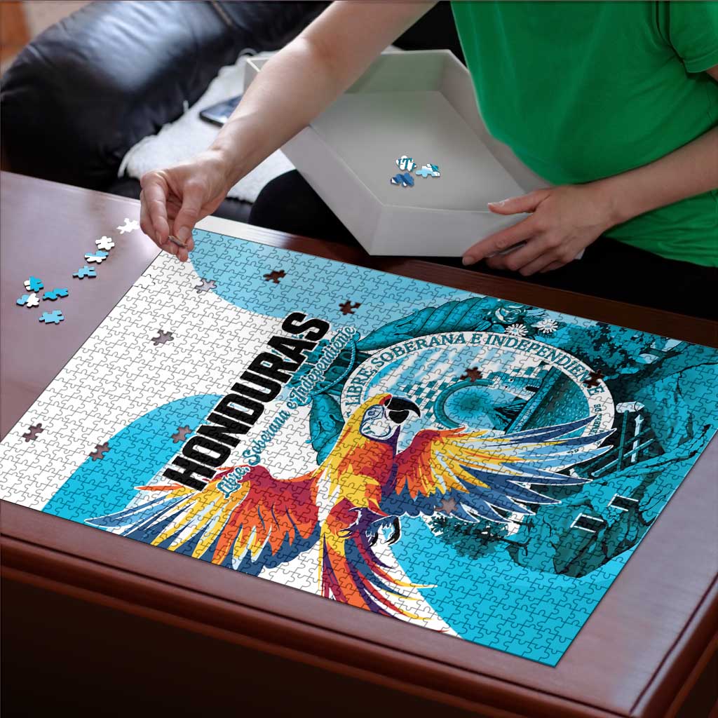Honduras 1821 Puzzle Scarlet Macaw Sky Blue Color - Wonder Print Shop