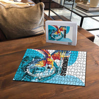 Honduras 1821 Puzzle Scarlet Macaw Sky Blue Color - Wonder Print Shop