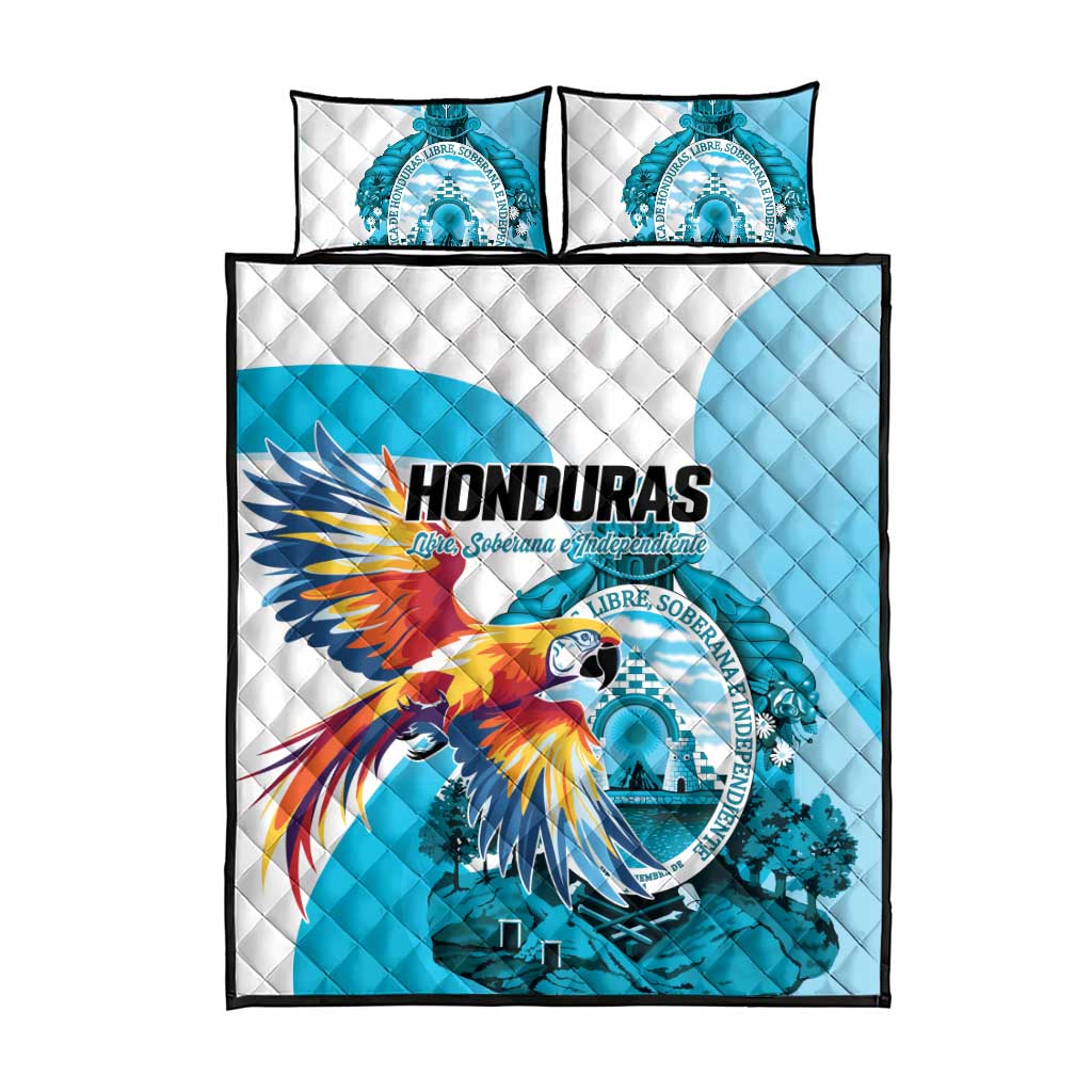 Honduras 1821 Quilt Bed Set Scarlet Macaw Sky Blue Color - Wonder Print Shop