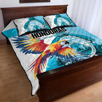 Honduras 1821 Quilt Bed Set Scarlet Macaw Sky Blue Color - Wonder Print Shop