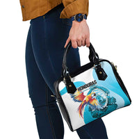 Honduras 1821 Shoulder Handbag Scarlet Macaw Sky Blue Color - Wonder Print Shop