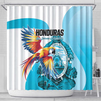 Honduras 1821 Shower Curtain Scarlet Macaw Sky Blue Color - Wonder Print Shop