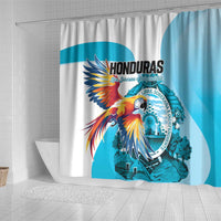 Honduras 1821 Shower Curtain Scarlet Macaw Sky Blue Color - Wonder Print Shop