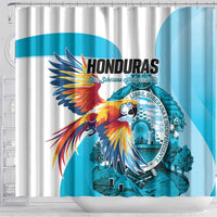 Honduras 1821 Shower Curtain Scarlet Macaw Sky Blue Color - Wonder Print Shop