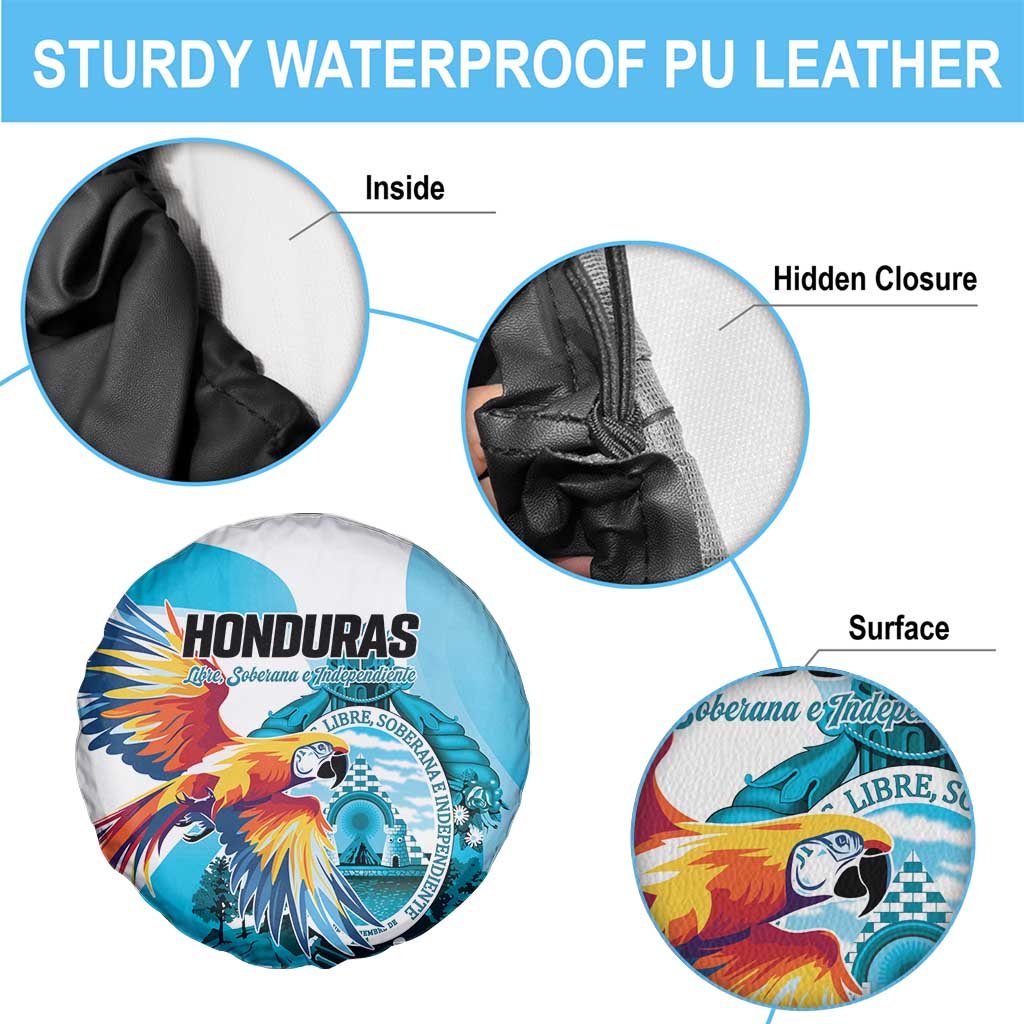 Honduras 1821 Spare Tire Cover Scarlet Macaw Sky Blue Color - Wonder Print Shop