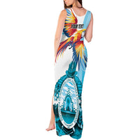 Personalized Honduras 1821 Tank Maxi Dress Scarlet Macaw Sky Blue Color - Wonder Print Shop