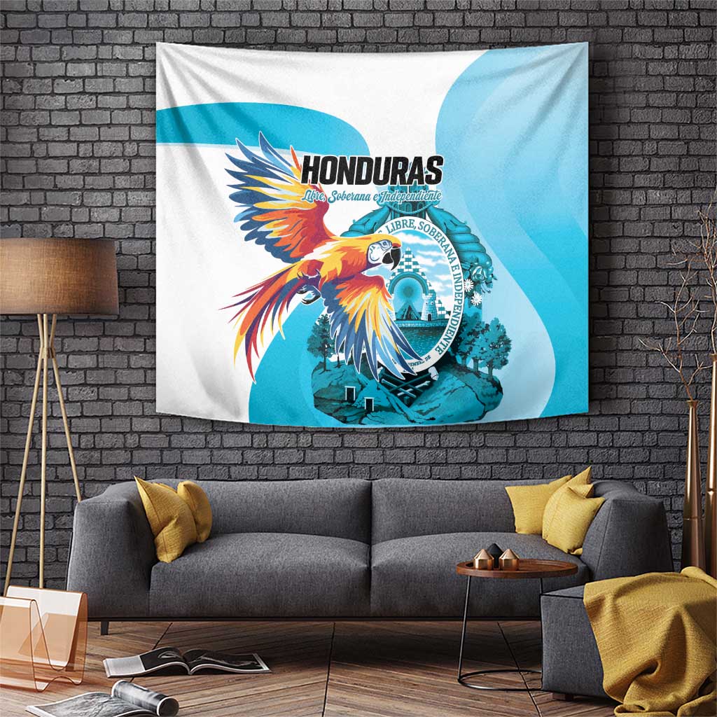 Honduras 1821 Tapestry Scarlet Macaw Sky Blue Color - Wonder Print Shop