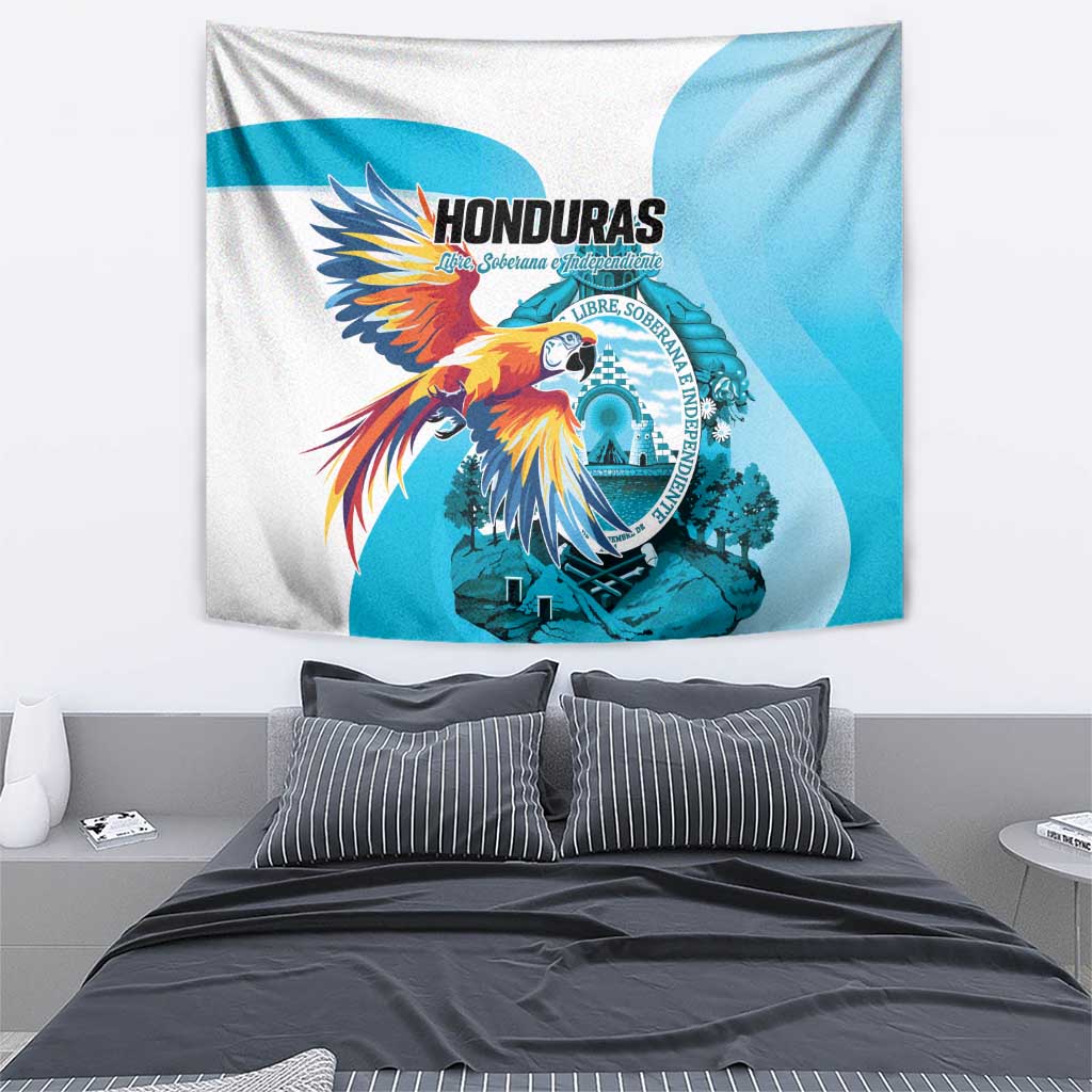 Honduras 1821 Tapestry Scarlet Macaw Sky Blue Color - Wonder Print Shop