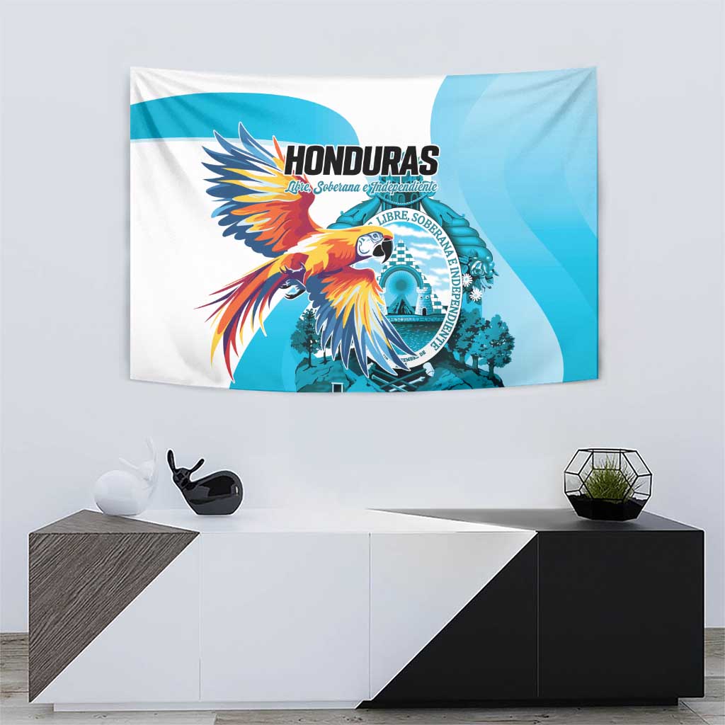 Honduras 1821 Tapestry Scarlet Macaw Sky Blue Color - Wonder Print Shop