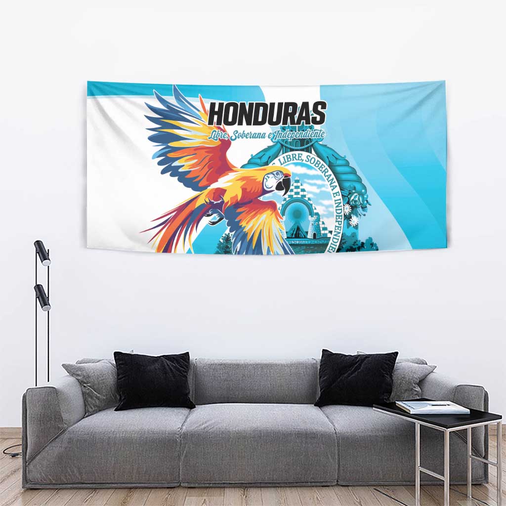 Honduras 1821 Tapestry Scarlet Macaw Sky Blue Color - Wonder Print Shop