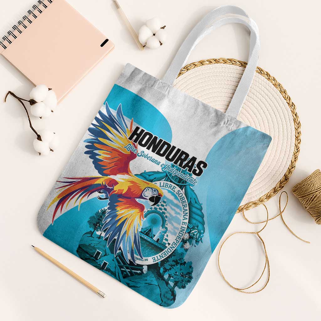 Honduras 1821 Tote Bag Scarlet Macaw Sky Blue Color - Wonder Print Shop