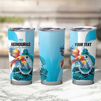 Personalized Honduras 1821 Tumbler Cup Scarlet Macaw Sky Blue Color - Wonder Print Shop