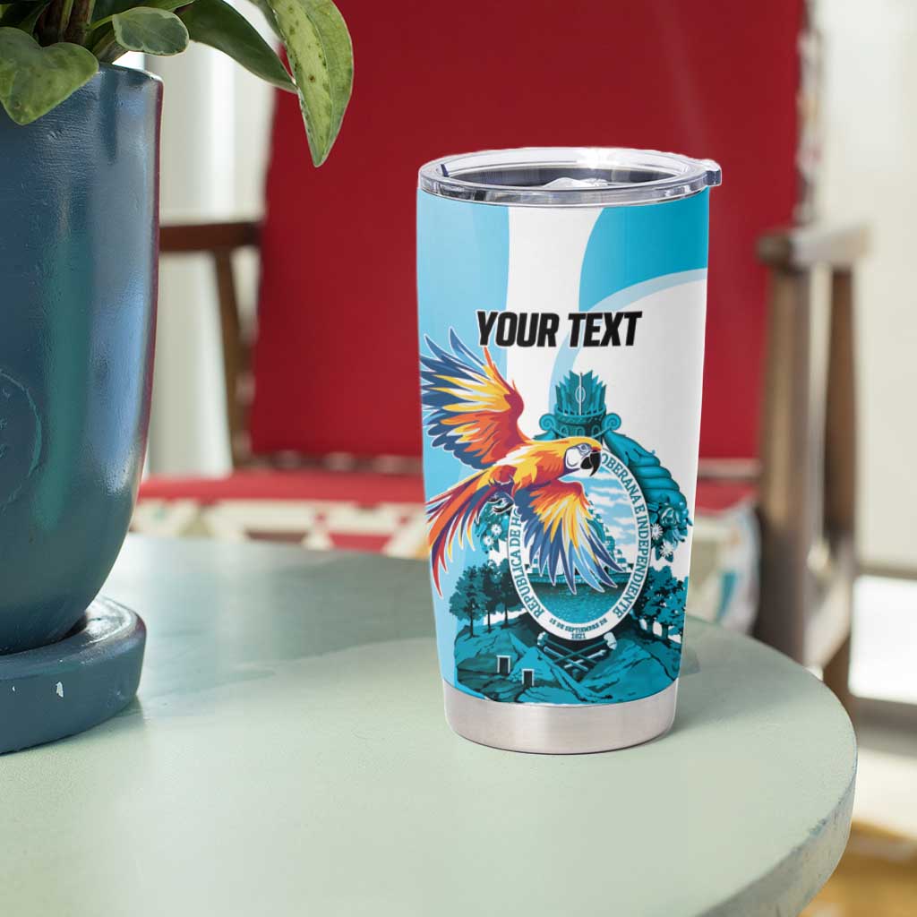 Personalized Honduras 1821 Tumbler Cup Scarlet Macaw Sky Blue Color - Wonder Print Shop