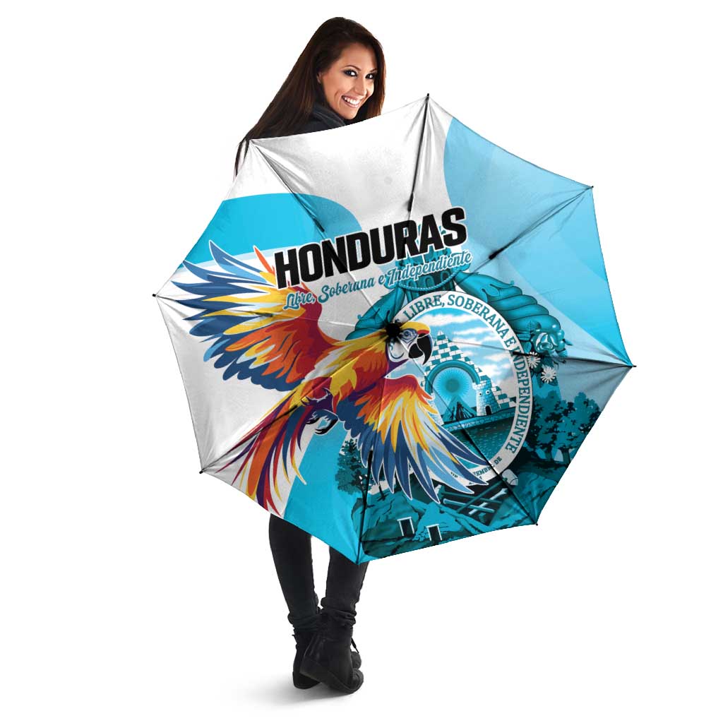 Honduras 1821 Umbrella Scarlet Macaw Sky Blue Color - Wonder Print Shop