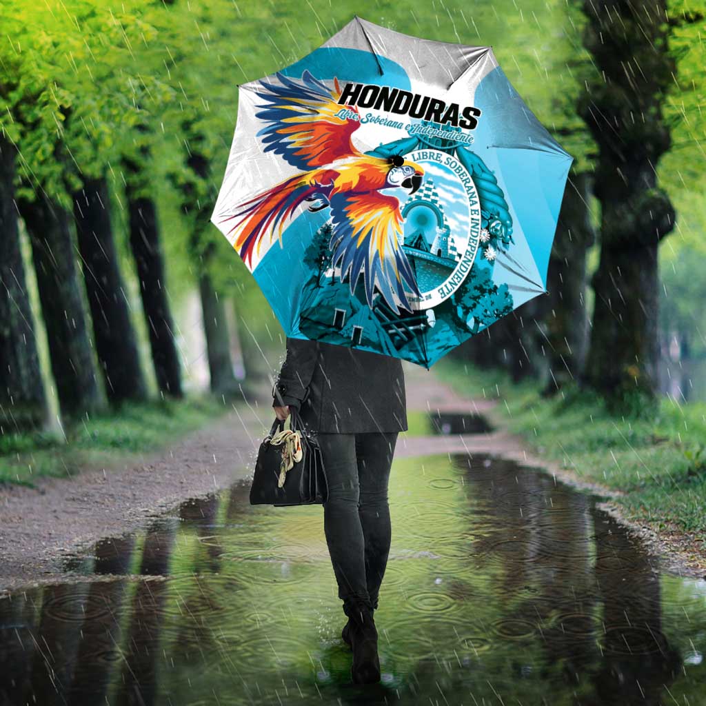 Honduras 1821 Umbrella Scarlet Macaw Sky Blue Color - Wonder Print Shop