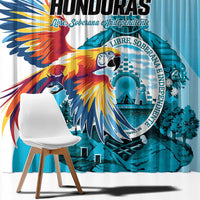 Honduras 1821 Window Curtain Scarlet Macaw Sky Blue Color - Wonder Print Shop