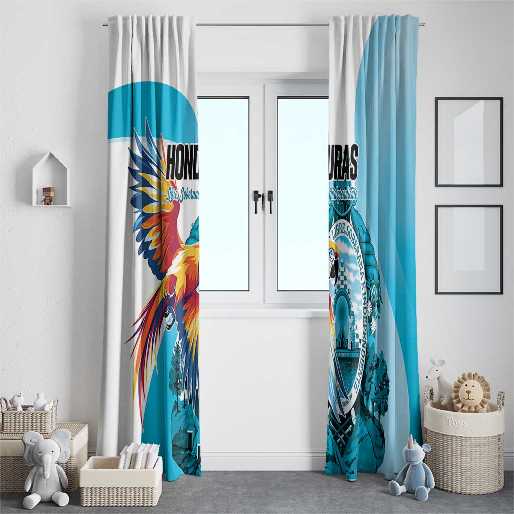 Honduras 1821 Window Curtain Scarlet Macaw Sky Blue Color - Wonder Print Shop