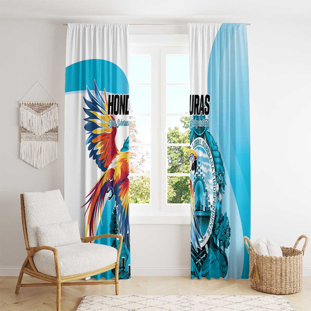 Honduras 1821 Window Curtain Scarlet Macaw Sky Blue Color - Wonder Print Shop