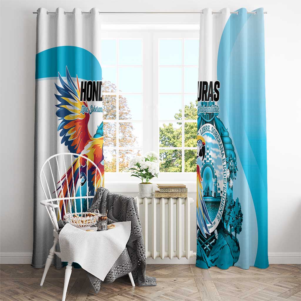 Honduras 1821 Window Curtain Scarlet Macaw Sky Blue Color - Wonder Print Shop