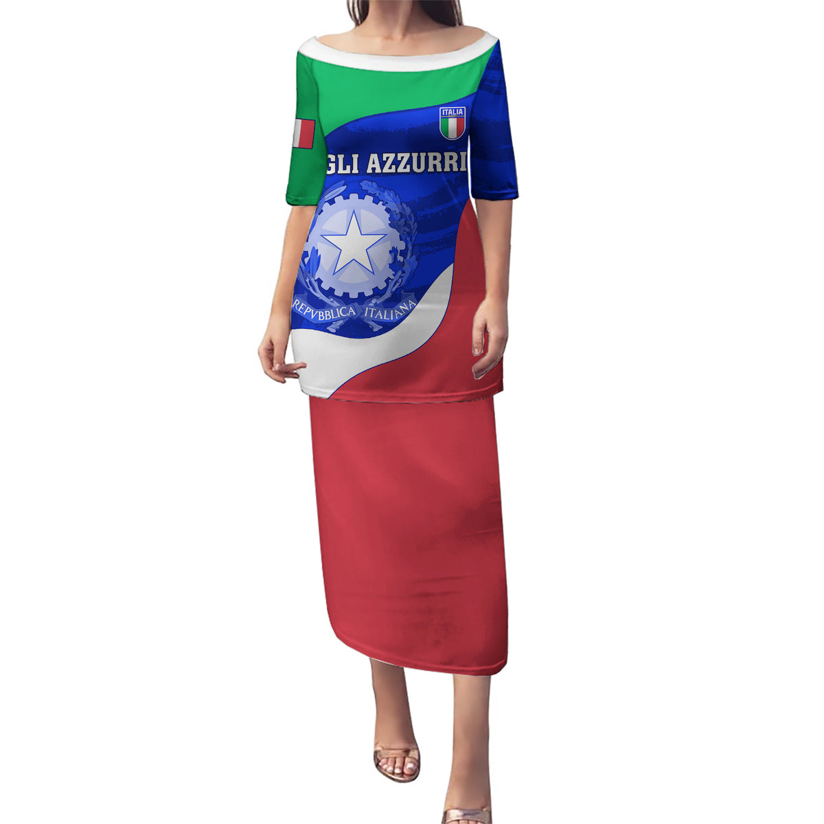 Italy Rugby Puletasi Forza Azzurri 2023 World Cup - Wonder Print Shop