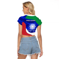 Italy Rugby Raglan Cropped T Shirt Forza Azzurri 2023 World Cup - Wonder Print Shop