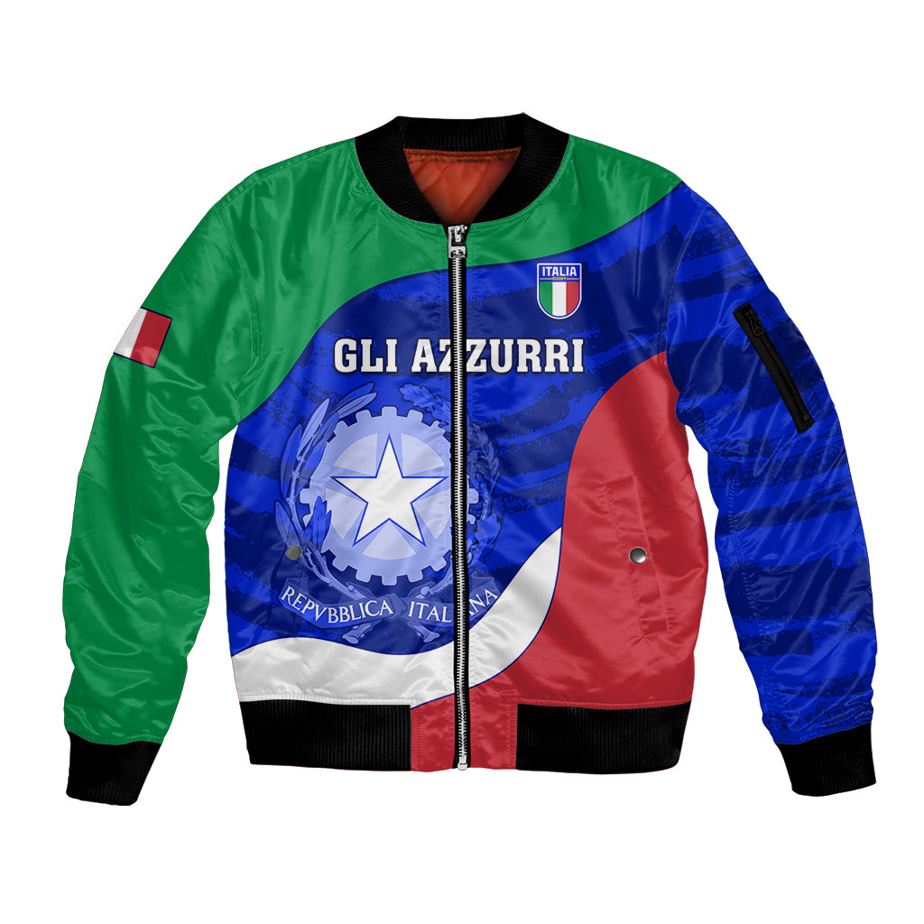 Italy Rugby Sleeve Zip Bomber Jacket Forza Azzurri 2023 World Cup - Wonder Print Shop