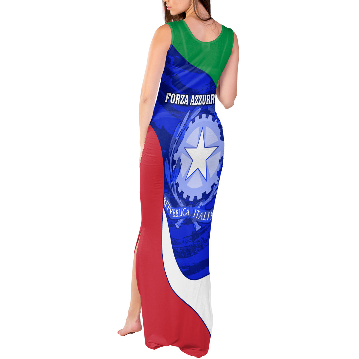 Italy Rugby Tank Maxi Dress Forza Azzurri 2023 World Cup - Wonder Print Shop