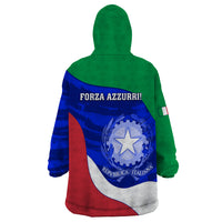 Italy Rugby Wearable Blanket Hoodie Forza Azzurri 2023 World Cup - Wonder Print Shop