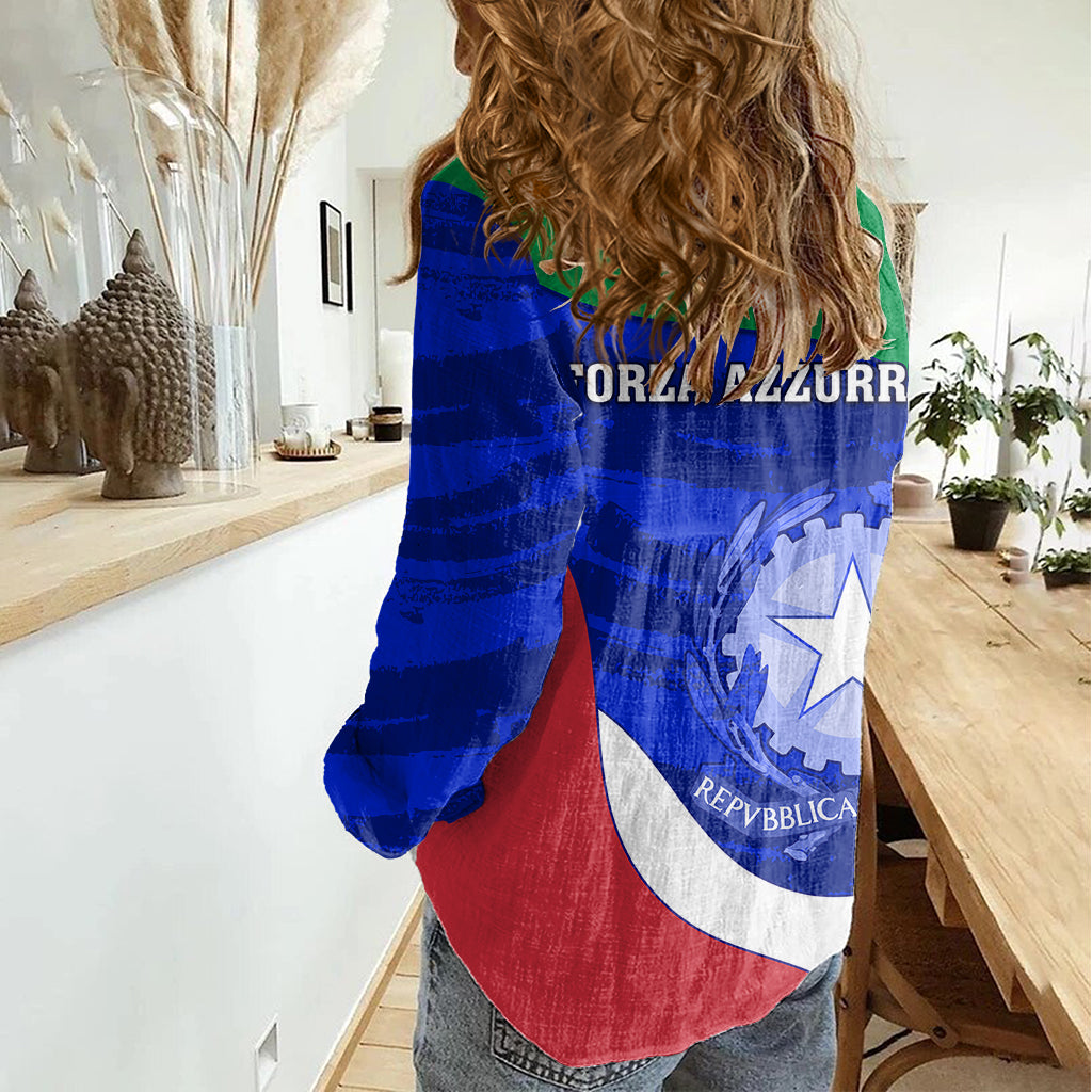 Italy Rugby Women Casual Shirt Forza Azzurri 2023 World Cup - Wonder Print Shop