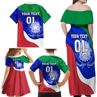 Custom Italy Rugby Family Matching Off Shoulder Maxi Dress and Hawaiian Shirt Forza Azzurri 2023 World Cup - Wonder Print Shop