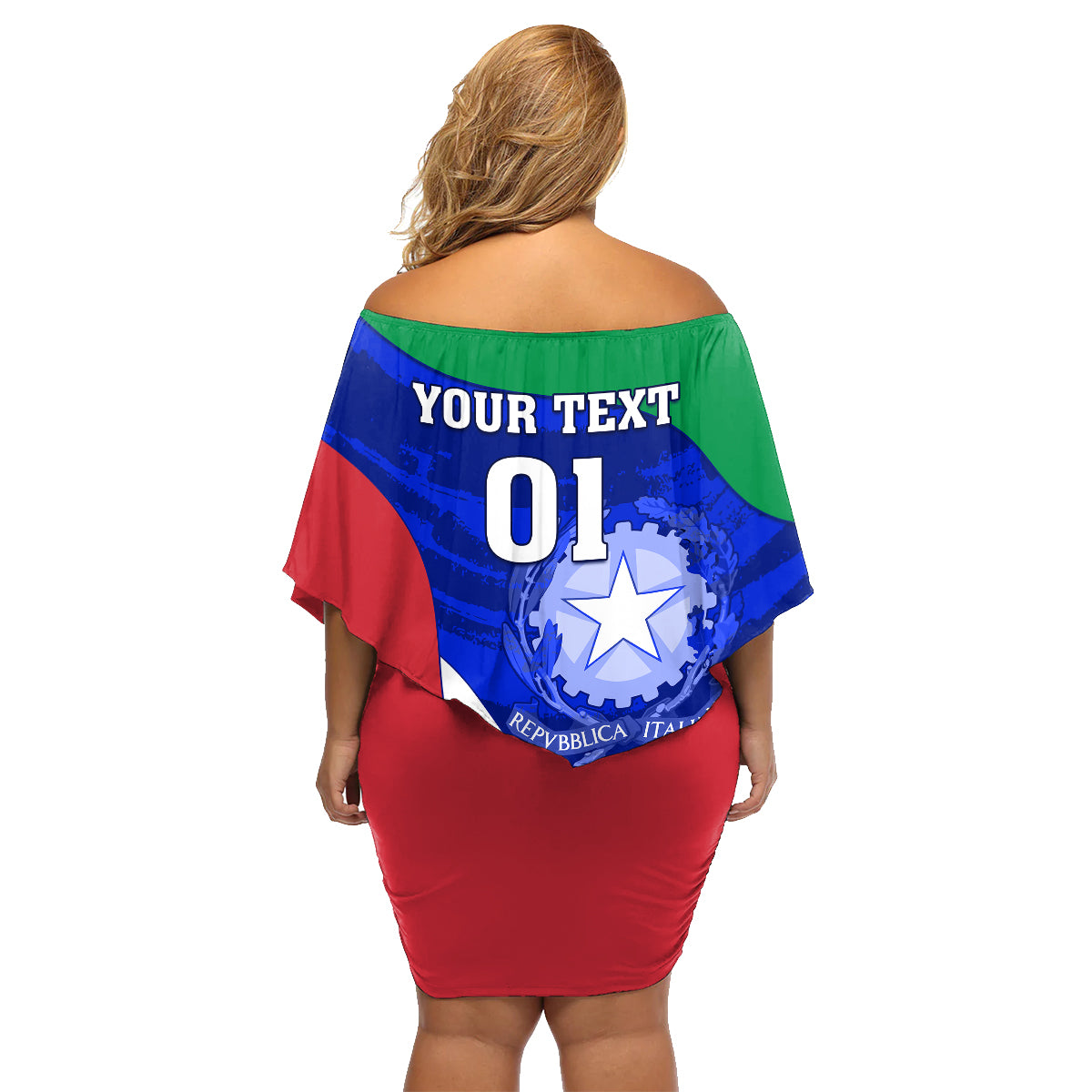 Custom Italy Rugby Family Matching Off Shoulder Short Dress and Hawaiian Shirt Forza Azzurri 2023 World Cup - Wonder Print Shop