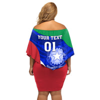 Custom Italy Rugby Family Matching Off Shoulder Short Dress and Hawaiian Shirt Forza Azzurri 2023 World Cup - Wonder Print Shop