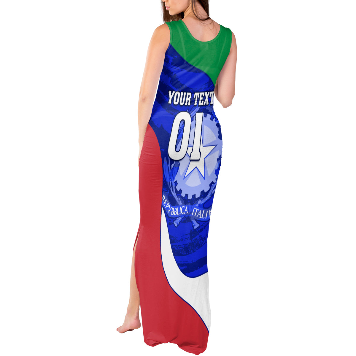 Custom Italy Rugby Tank Maxi Dress Forza Azzurri 2023 World Cup - Wonder Print Shop
