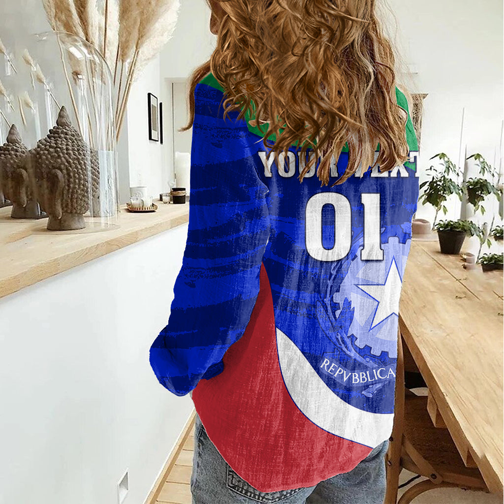 Custom Italy Rugby Women Casual Shirt Forza Azzurri 2023 World Cup - Wonder Print Shop