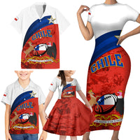 Chile Rugby Family Matching Short Sleeve Bodycon Dress and Hawaiian Shirt The Condors Go 2023 World Cup - Wonder Print Shop