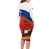 Chile Rugby Long Sleeve Bodycon Dress The Condors Go 2023 World Cup - Wonder Print Shop