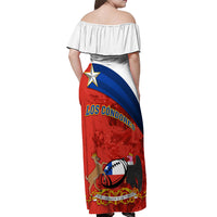 Chile Rugby Off Shoulder Maxi Dress The Condors Go 2023 World Cup - Wonder Print Shop